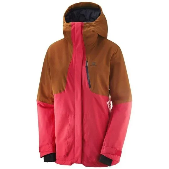 Salomon QST Pink/Brown Snow Jacket - Picture 1 of 14
